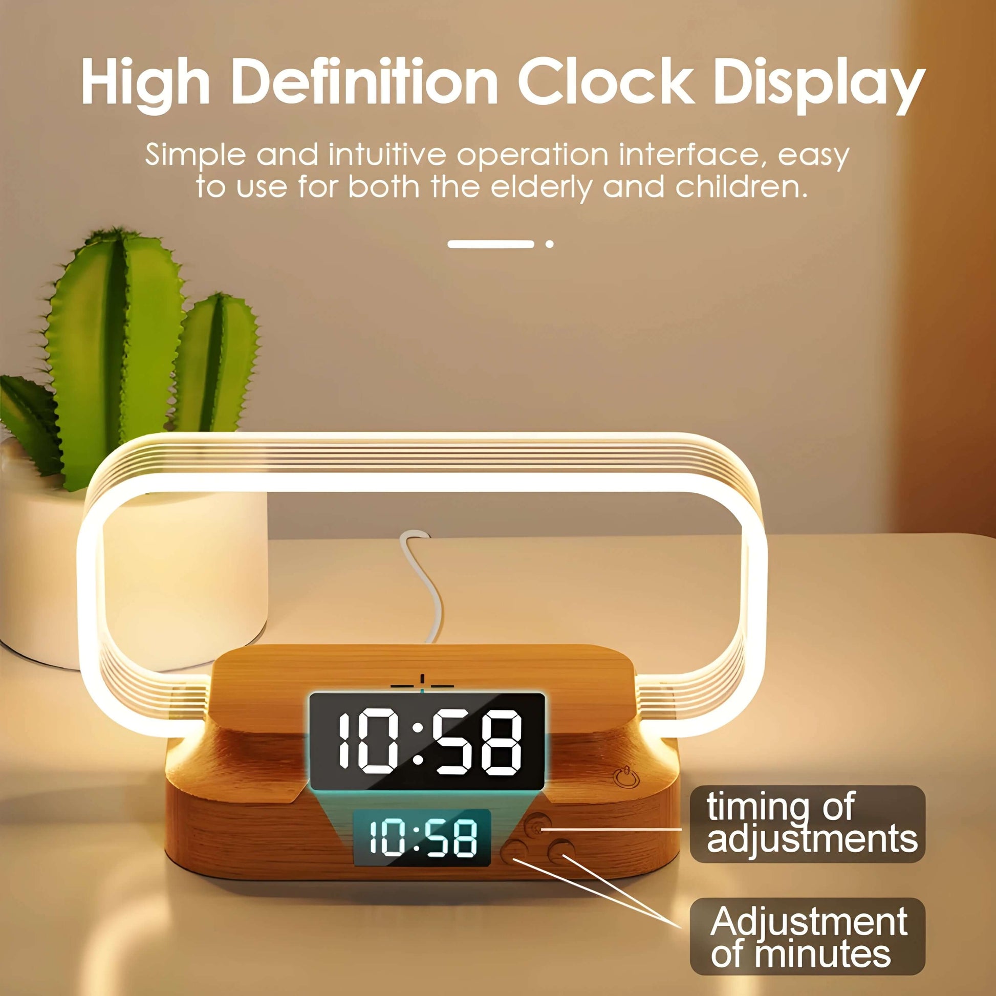 auraglow smart lamp 2.0 plus with built in alarm clock