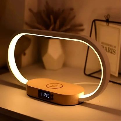 auraglow cabsule smart lamp with built-in wireless charger